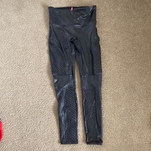Black SPANX moto leggings
